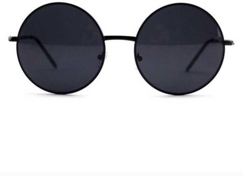 Unisex Black Round Sunglass