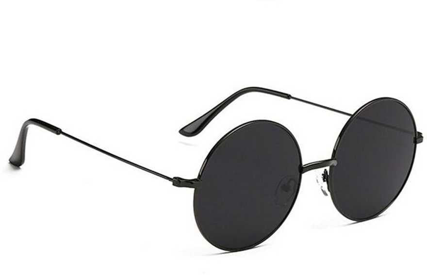 Unisex Black Round Sunglass